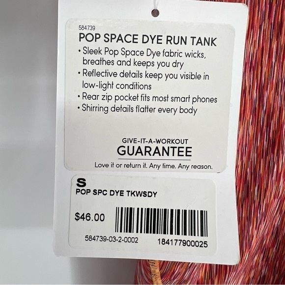 NWT Athleta Watermelon Pop Space Dye Run Tank - Picture 8 of 9